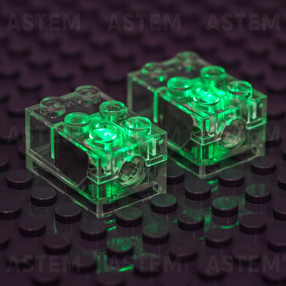 2x3 Light-Up Bricks, Green, 6 Pieces — view 3