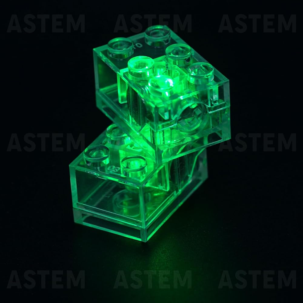 2x3 Light-Up Bricks, Green, 6 Pieces — view 4
